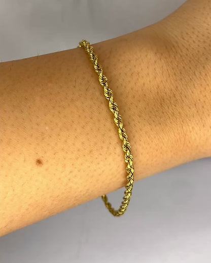 Pulsera de Oro Amarillo con Mallas Trenzadas "Samia"