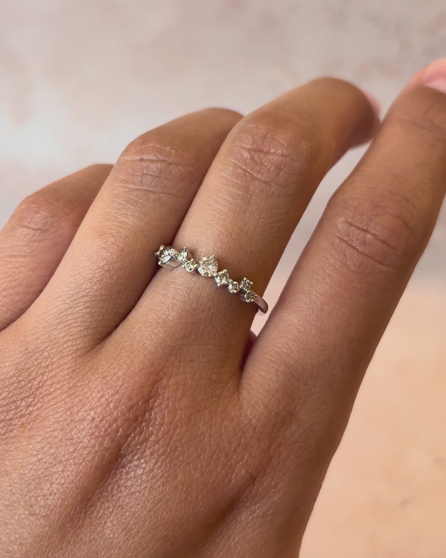 Bague Rivière Diamants Champagne 0.40 carat "Elise"