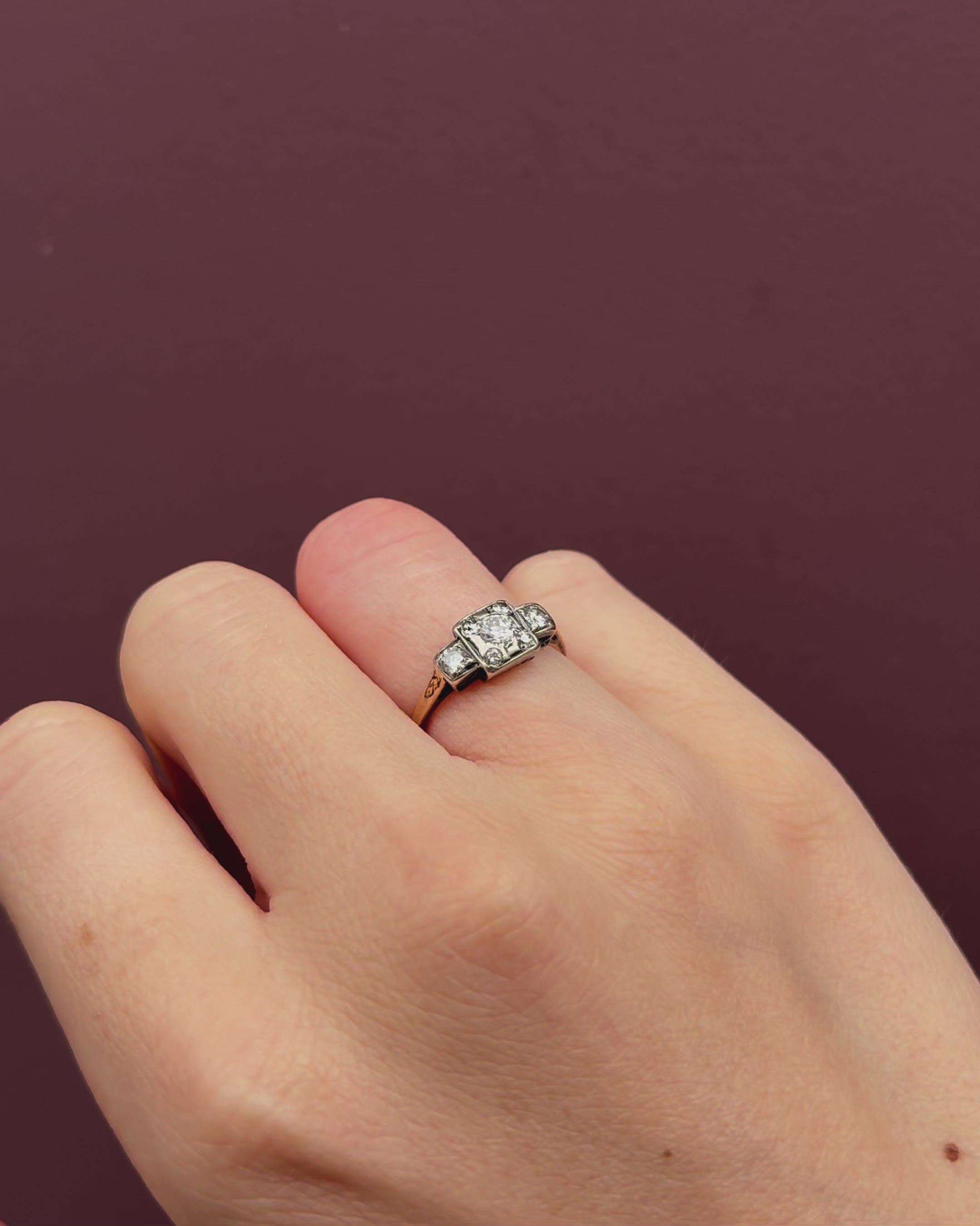 Anillo Art Déco Diamantes "Stormy"