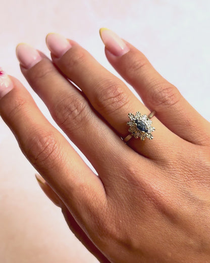Bague Marquise Saphir &amp; Diamants "Coralie"