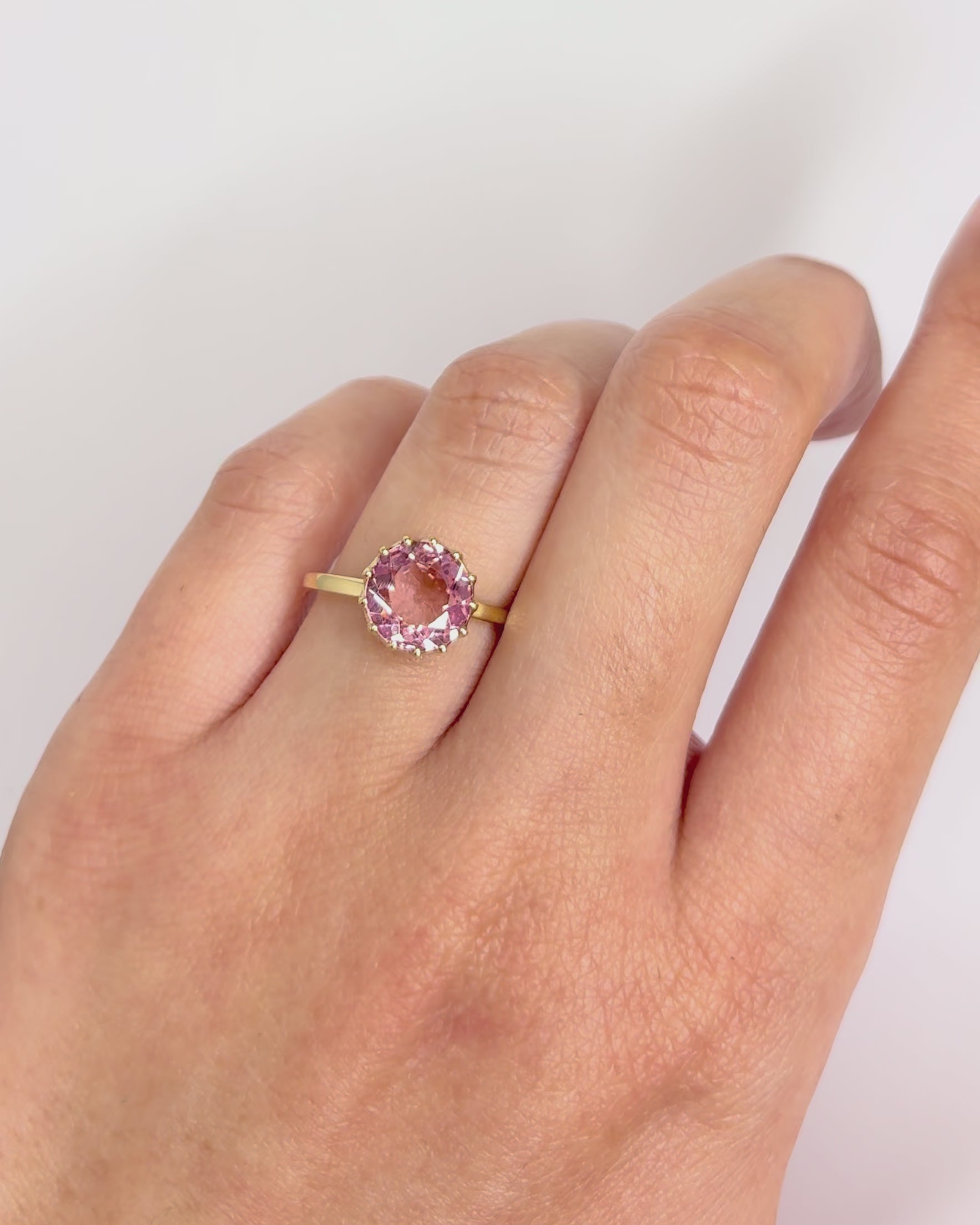 Bague Cocktail Tourmaline Rose 2 carats "Romy"