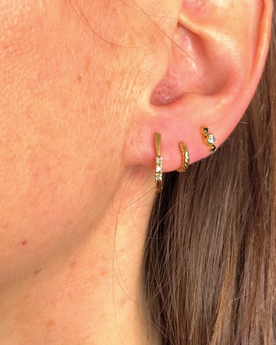 Pendientes de Media Aro con Diamantes "Malika"
