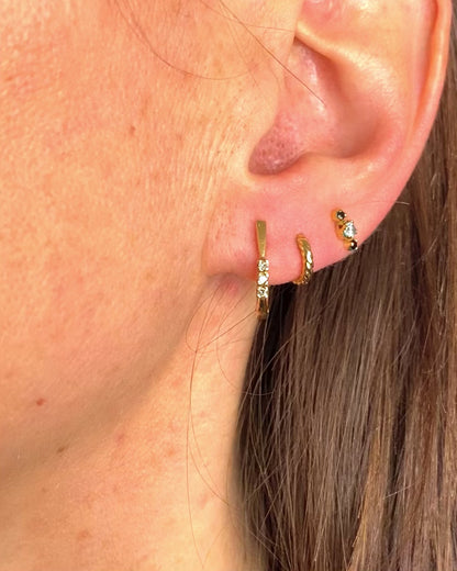Pendientes de Media Aro con Diamantes "Malika"