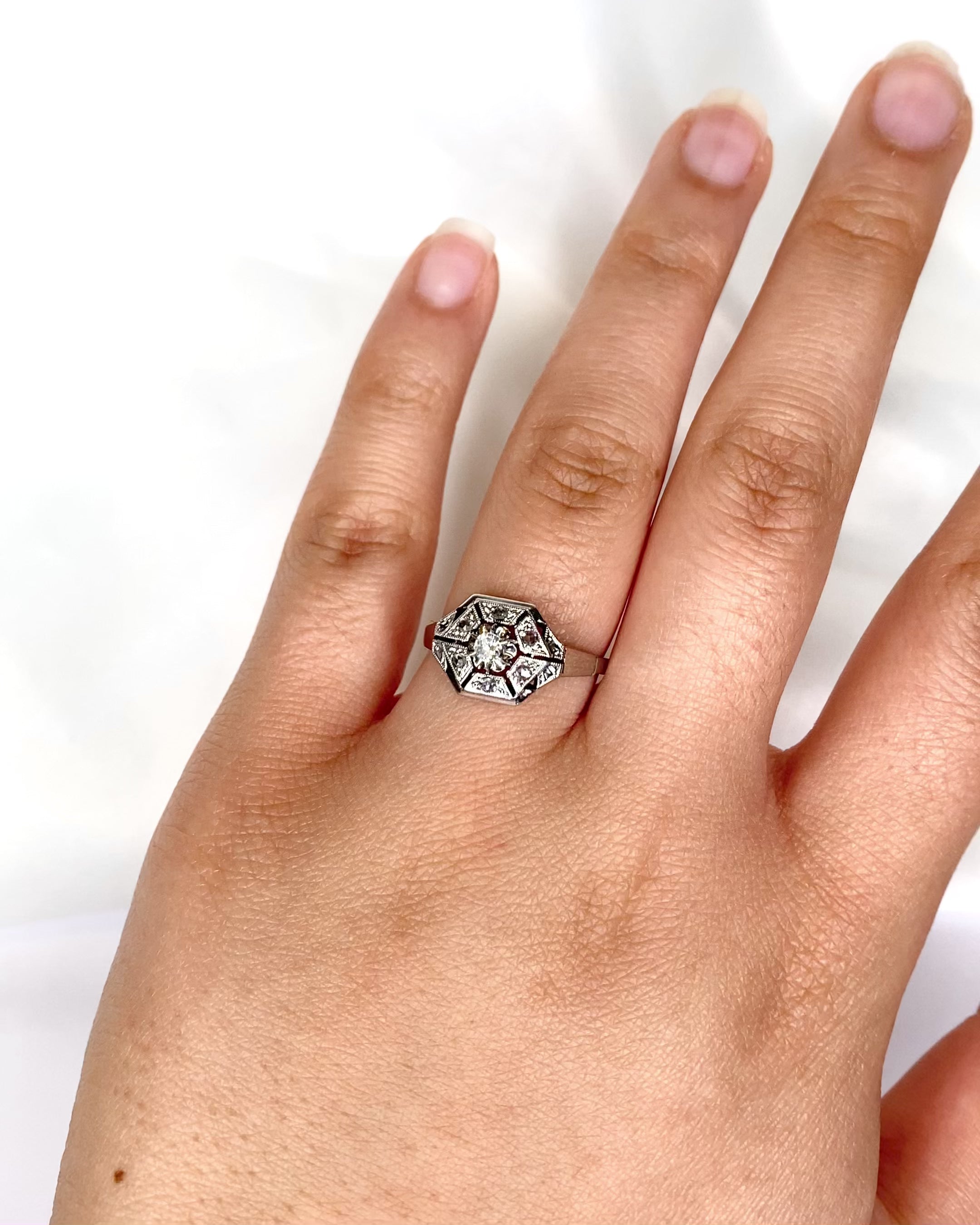 Bague Art-Déco 7 Diamants "Valeria"