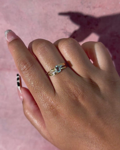 Aquamarine Band Ring "Elisa"