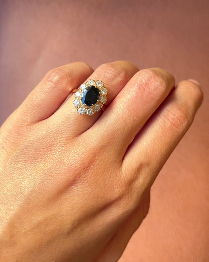 Bague Marguerite Saphir 1.75 carat &amp; Diamants 0.70 carat 6,14g "Mariette"