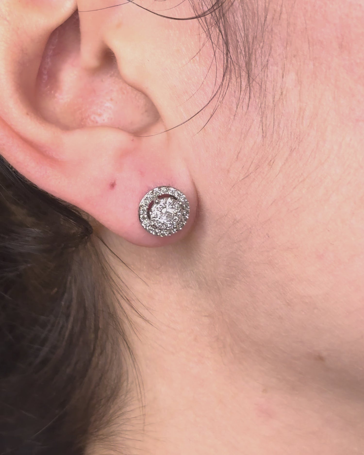 Pendientes de botón Margarita 56 Diamantes &quot;Lina&quot;