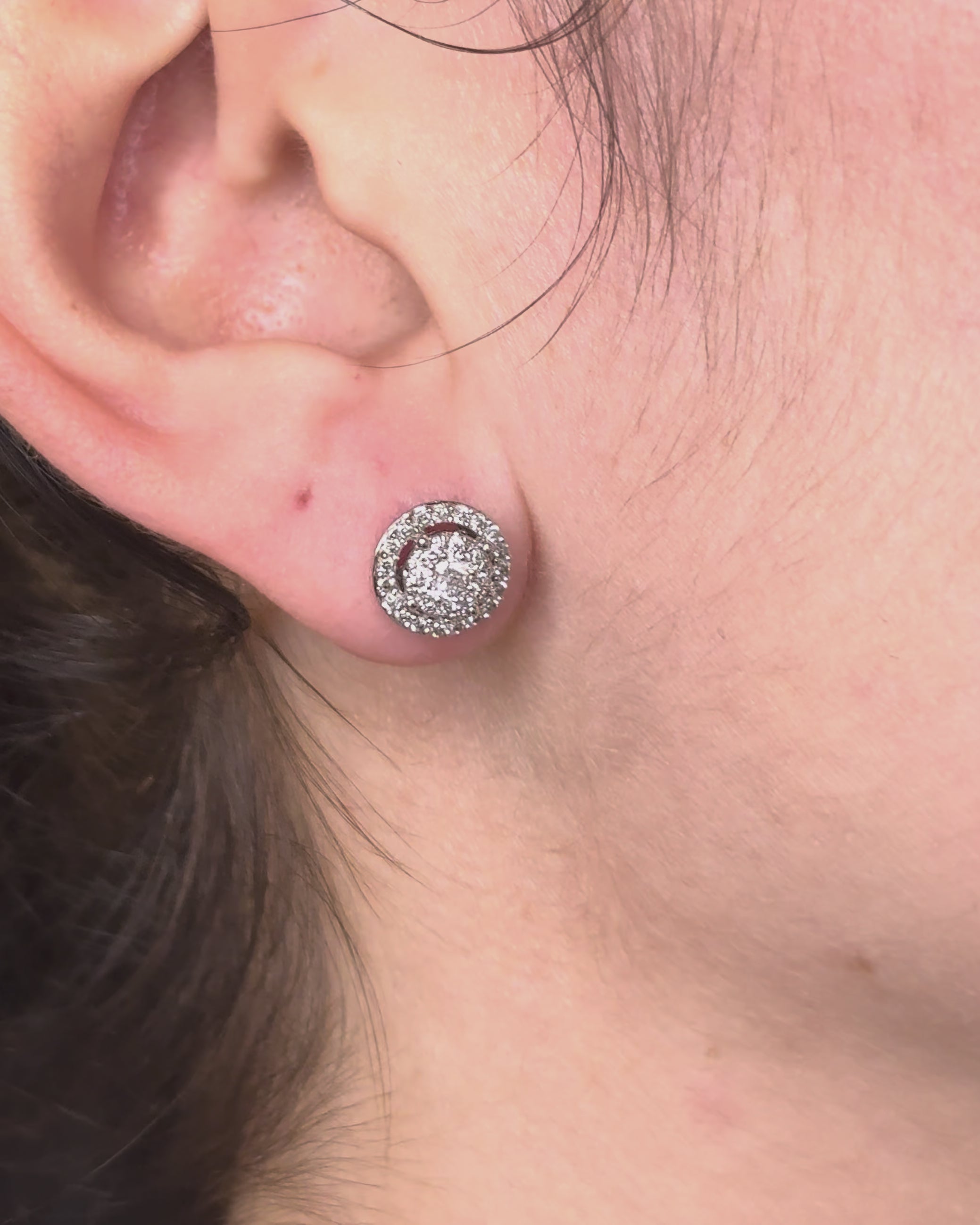 Pendientes de botón Margarita 56 Diamantes &quot;Lina&quot;