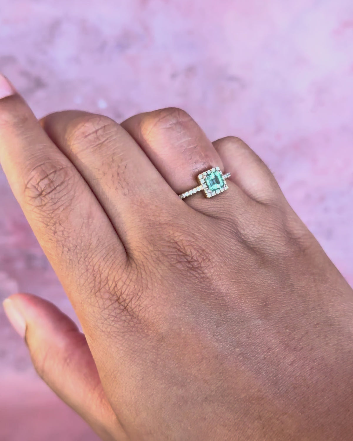 0.70-carat Tourmaline Solitaire Ring &amp; 0.24-carat Diamonds "Velina"