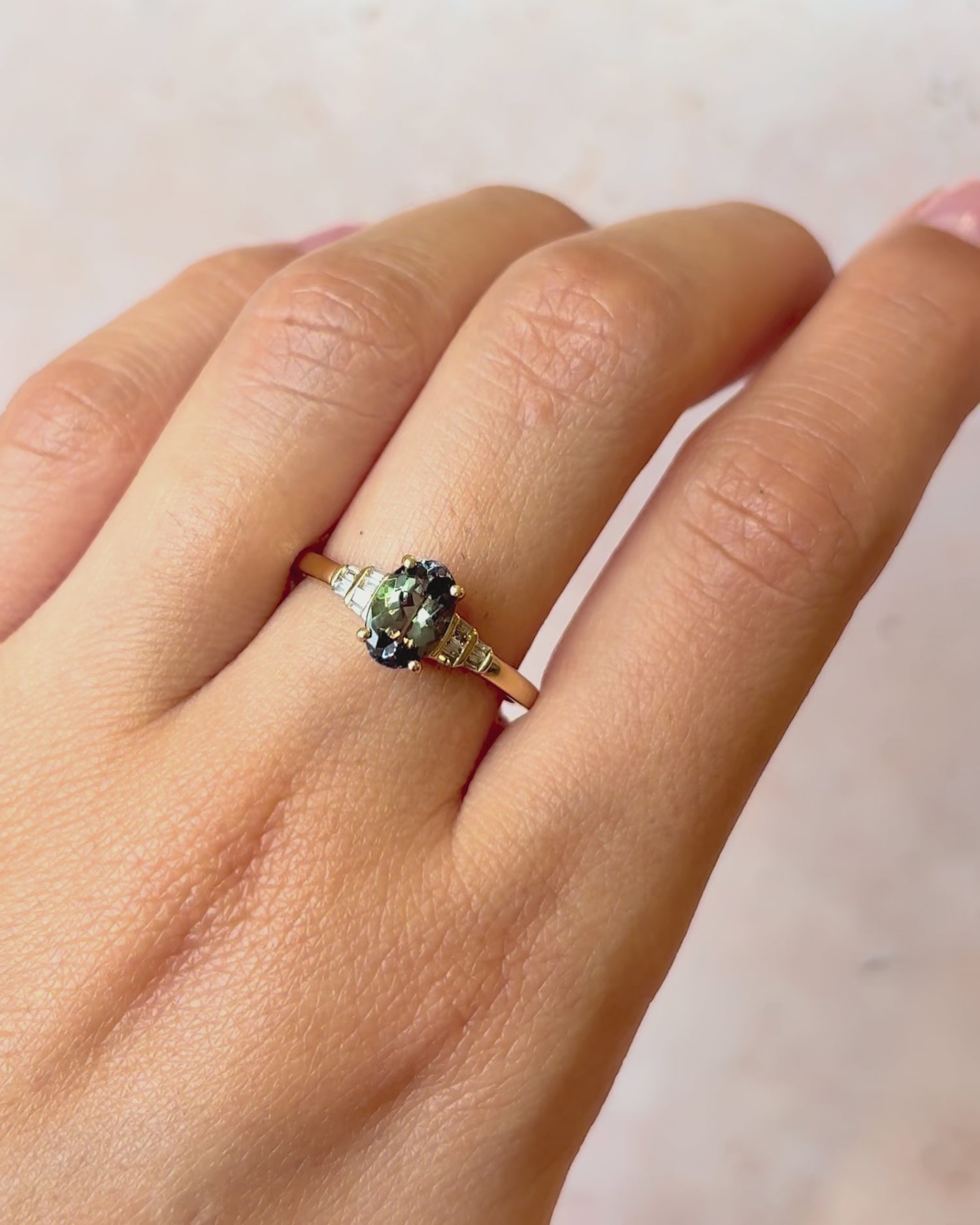 “Tanzanite Trilogy Ring, 1.15 carats &amp; Diamonds, ‘Angelina’”