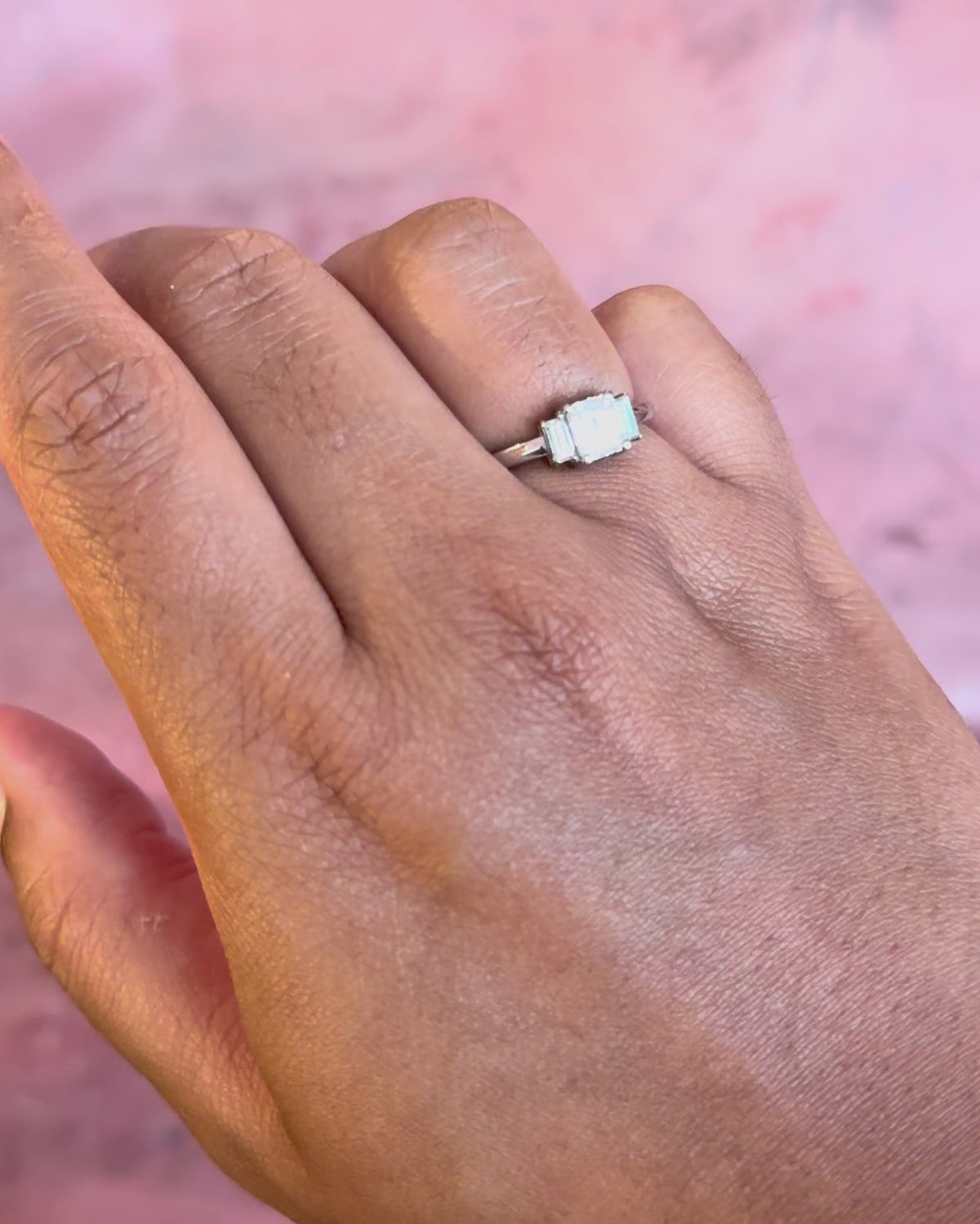 Emerald-Cut Diamond Trilogy Ring 1.08 carats "Anouck"