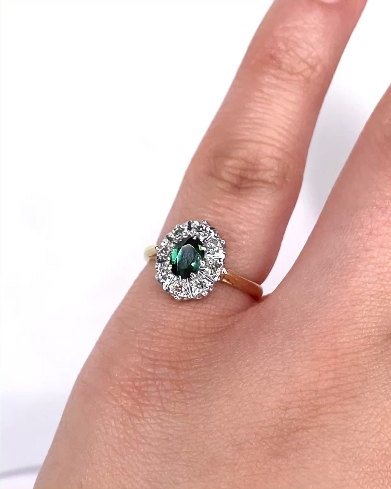 Marguerite Tourmaline 0.60 Carat &amp; Diamonds Ring "Charlotte"