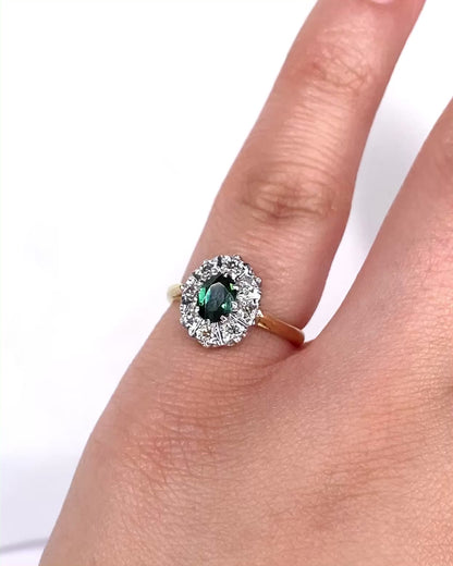 Marguerite Tourmaline 0.60 Carat &amp; Diamonds Ring "Charlotte"