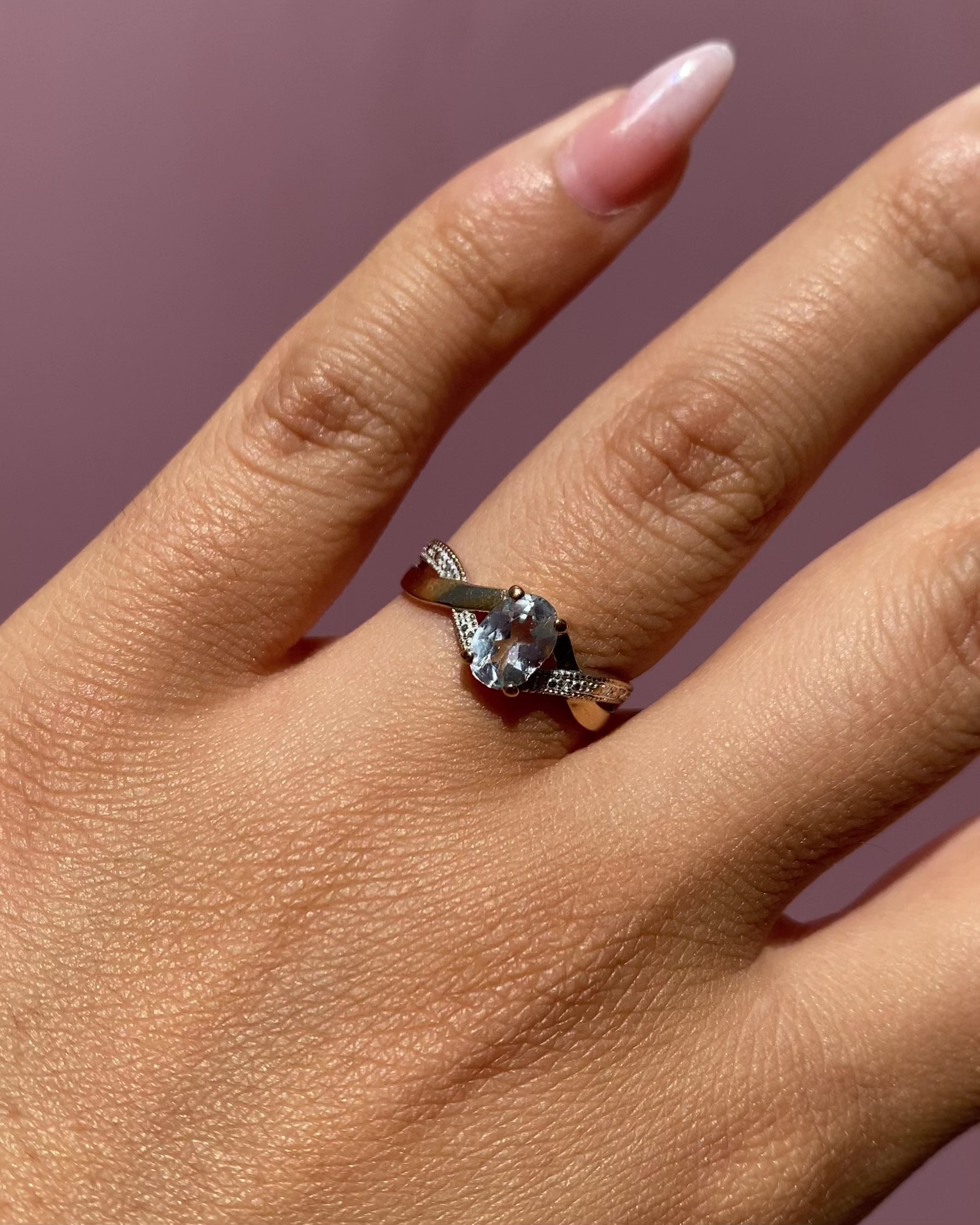 Anillo Tourbillon Aguamarina 0.60 quilates "Rosalia"