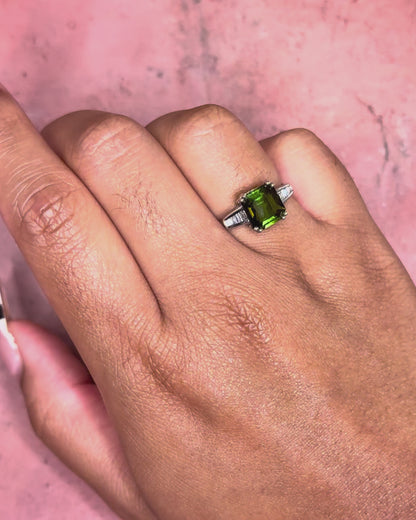 2.54-carat Tourmaline Trilogy Ring &amp; Diamonds "Véridise"