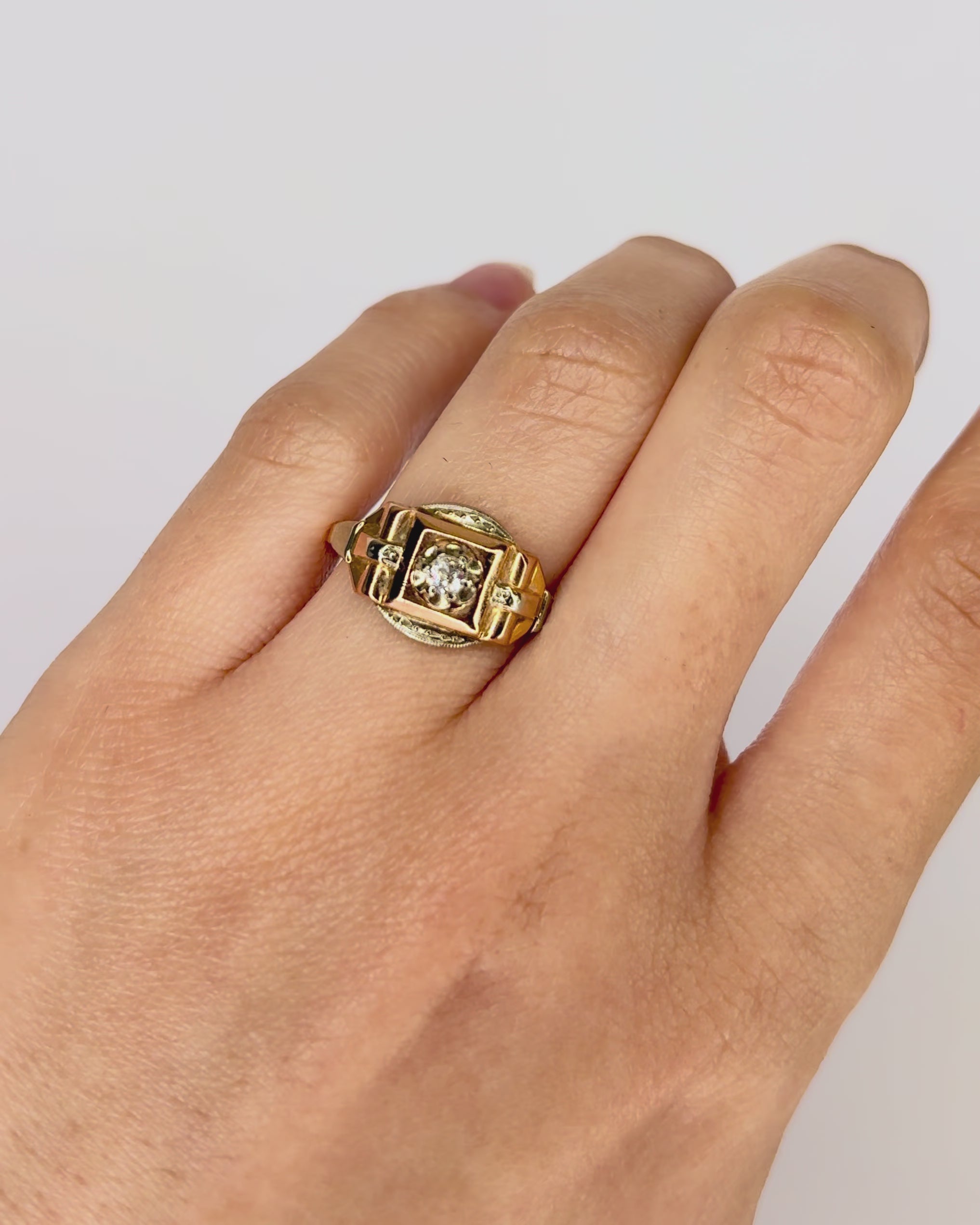 Bague Tank Art-Déco Diamant "Anaïs"