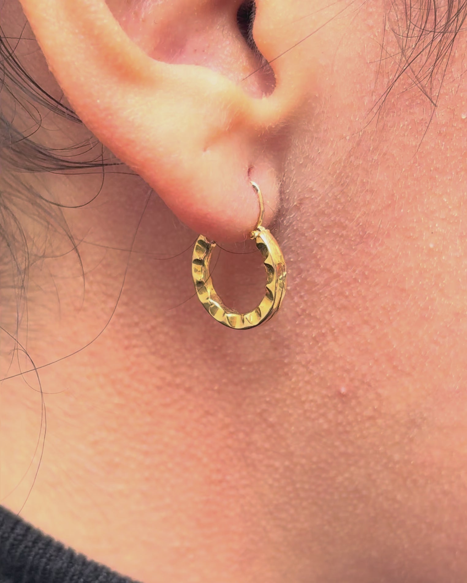 Yellow Gold Hoop Earrings &quot;Olivia&quot;