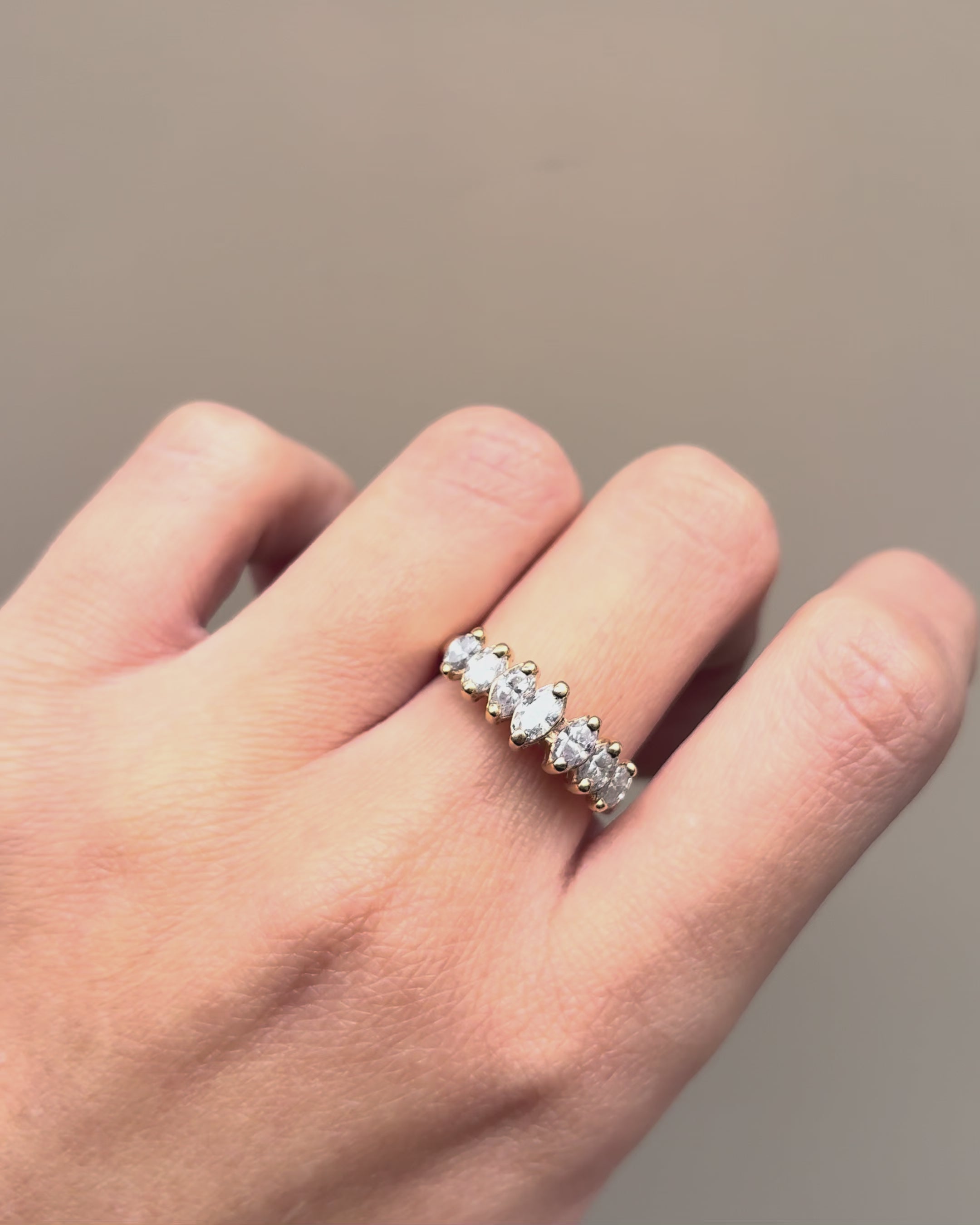 River Ring 7 Marquise Diamonds "Laura"