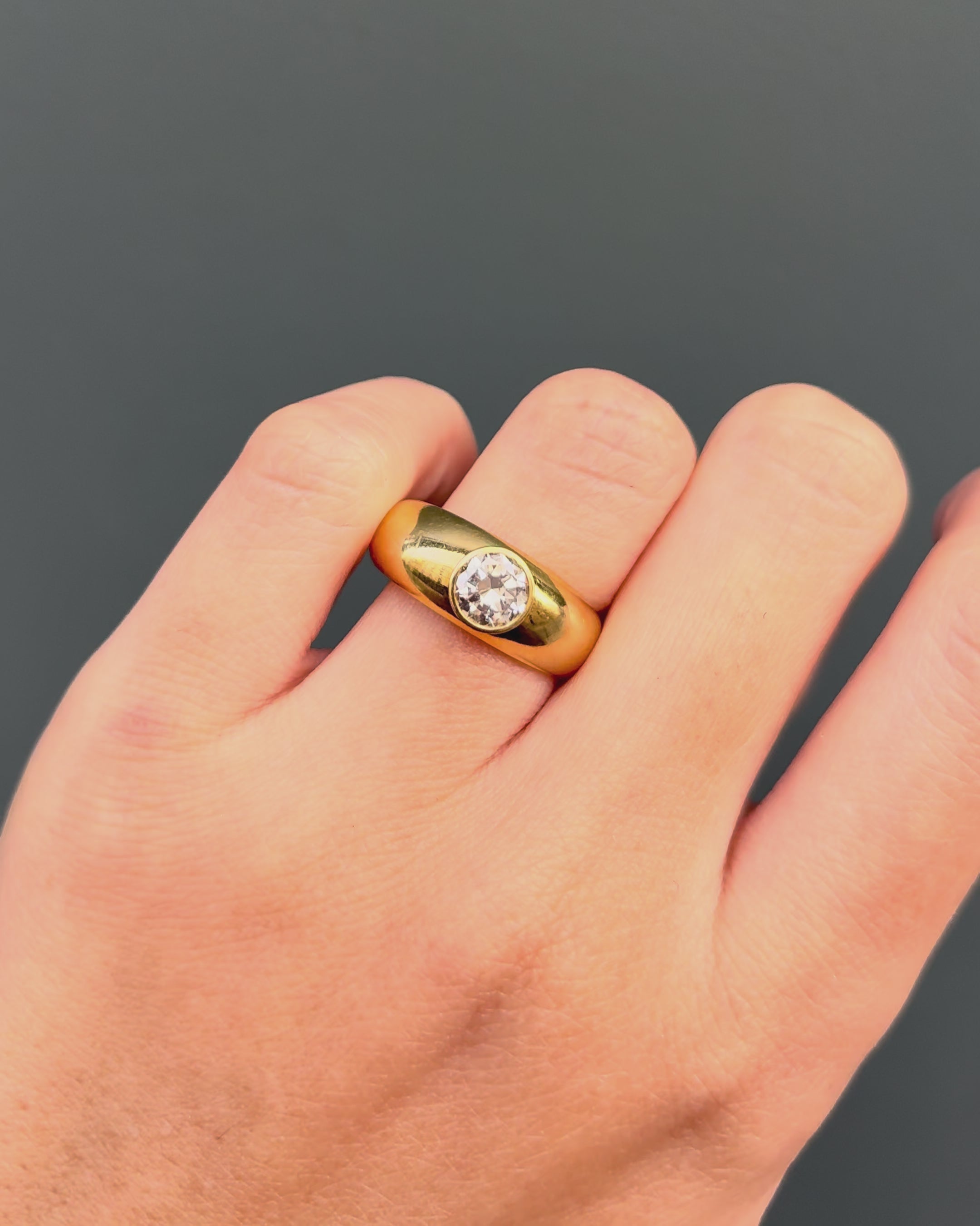 Bague Solitaire Jonc Diamant 0.50 carat &amp; Or 5,69 g "Livia"