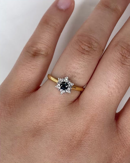 Bague Marguerite Saphir &amp; Diamants "Cristina"