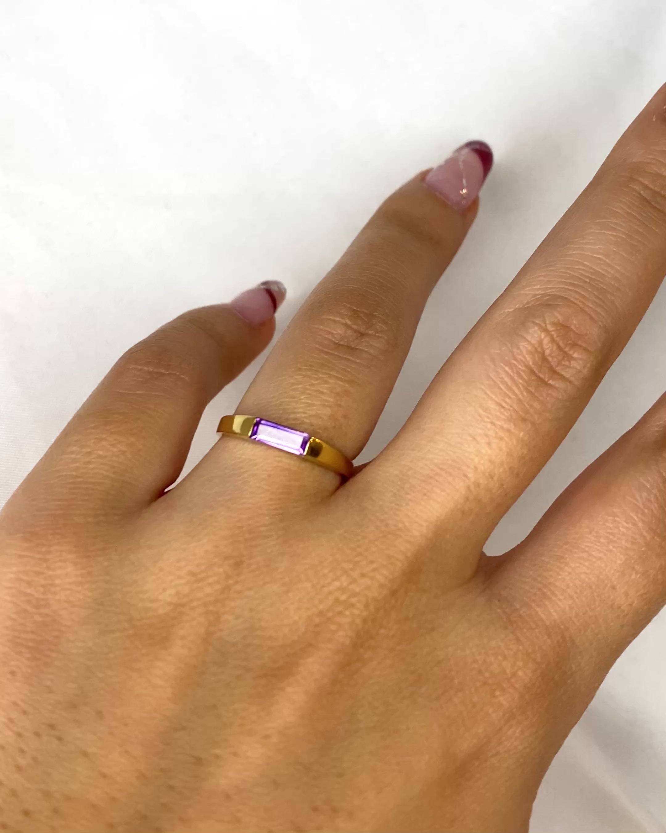 Bague Jonc Améthyste "Isis"