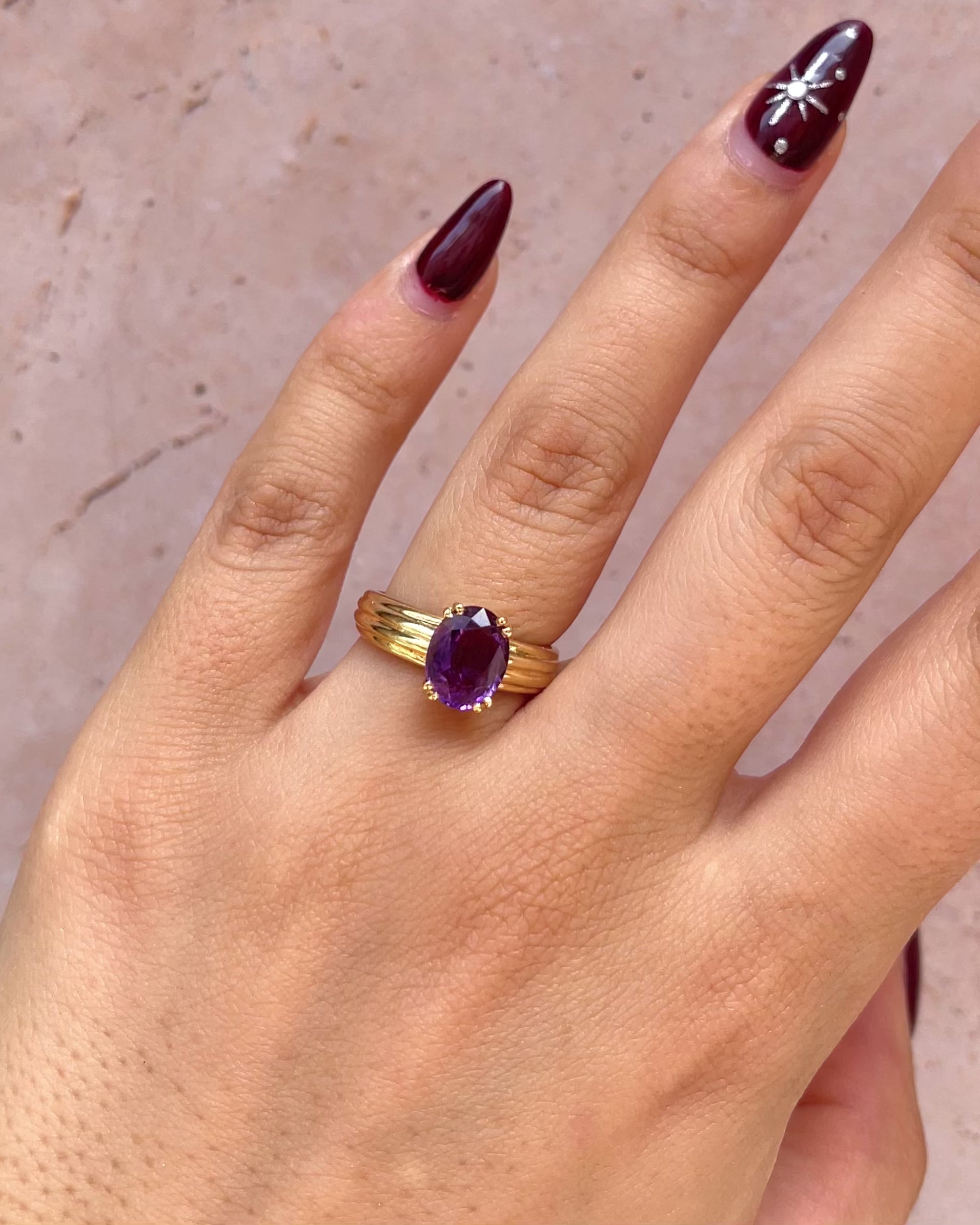 Amethyst 1.50 Carat Band Ring "Carrie"