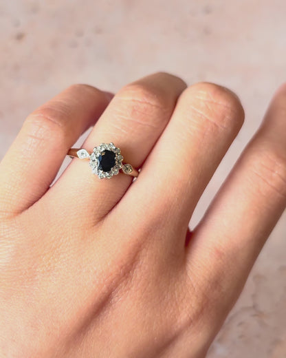 Anillo Marguerite Zafiro 0,50 quilates y diamantes "Raphaelle"