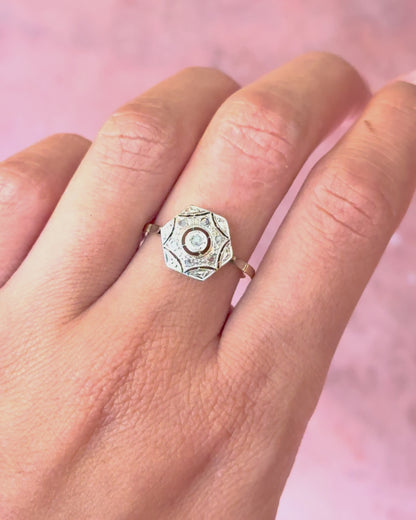 Anillo Art Déco de diamantes «Capucine»