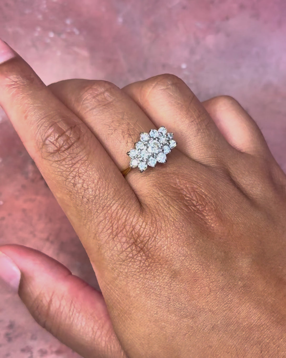 Bague Marguerite Diamants 1.11 carat 4,44g "Peneloppe"
