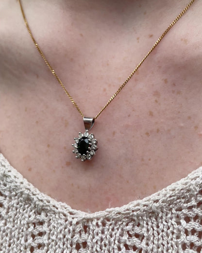 Pendentif Marguerite Tourmaline 0.80 carat &amp; Diamants &quot;Naomi&quot;