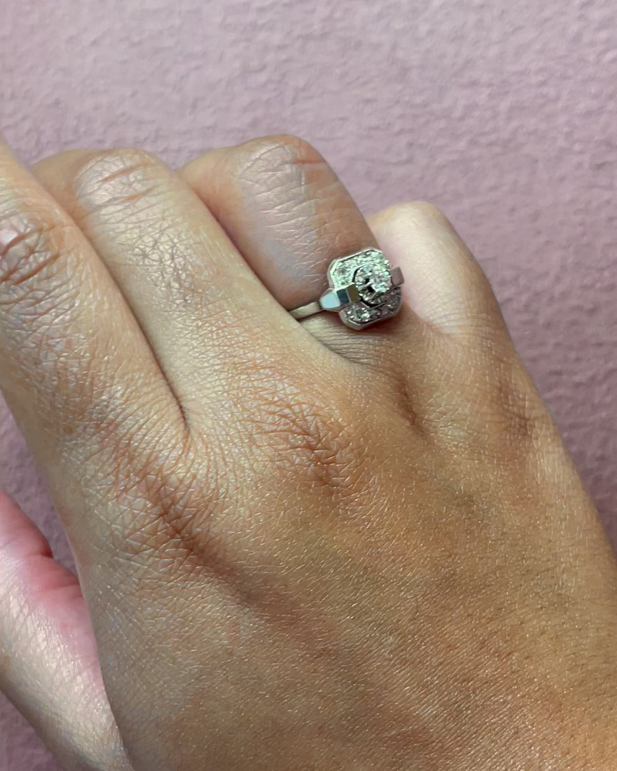 Anillo art déco con diamantes de 0.25 quilates "Ulysse"