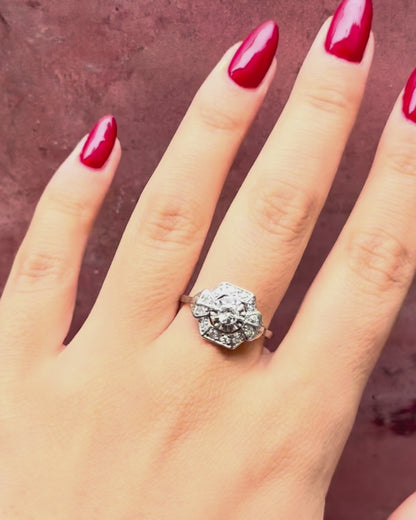 Anillo Art Déco de diamantes de 0,37 quilates «Germain»