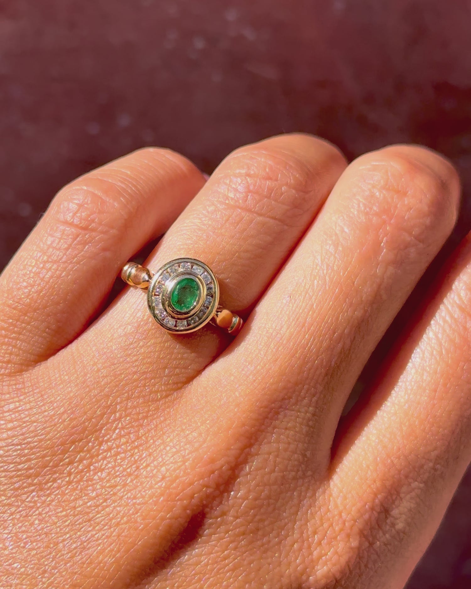 Art Deco Style Emerald 0.70 Carat &amp; Diamond Ring "Célia"