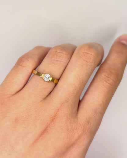 Bague Solitaire Signée Chaumet Diamant 0.30 carat "Bee my love"