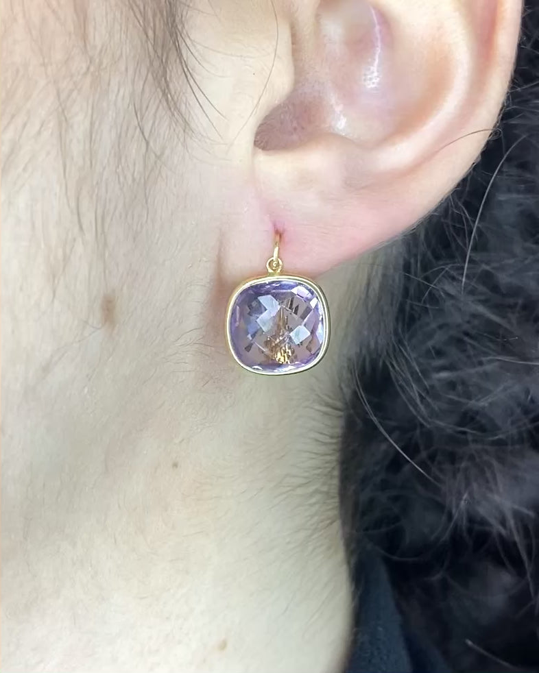 Pendientes Dormilones de Amatistas 11 quilates "Sarah"