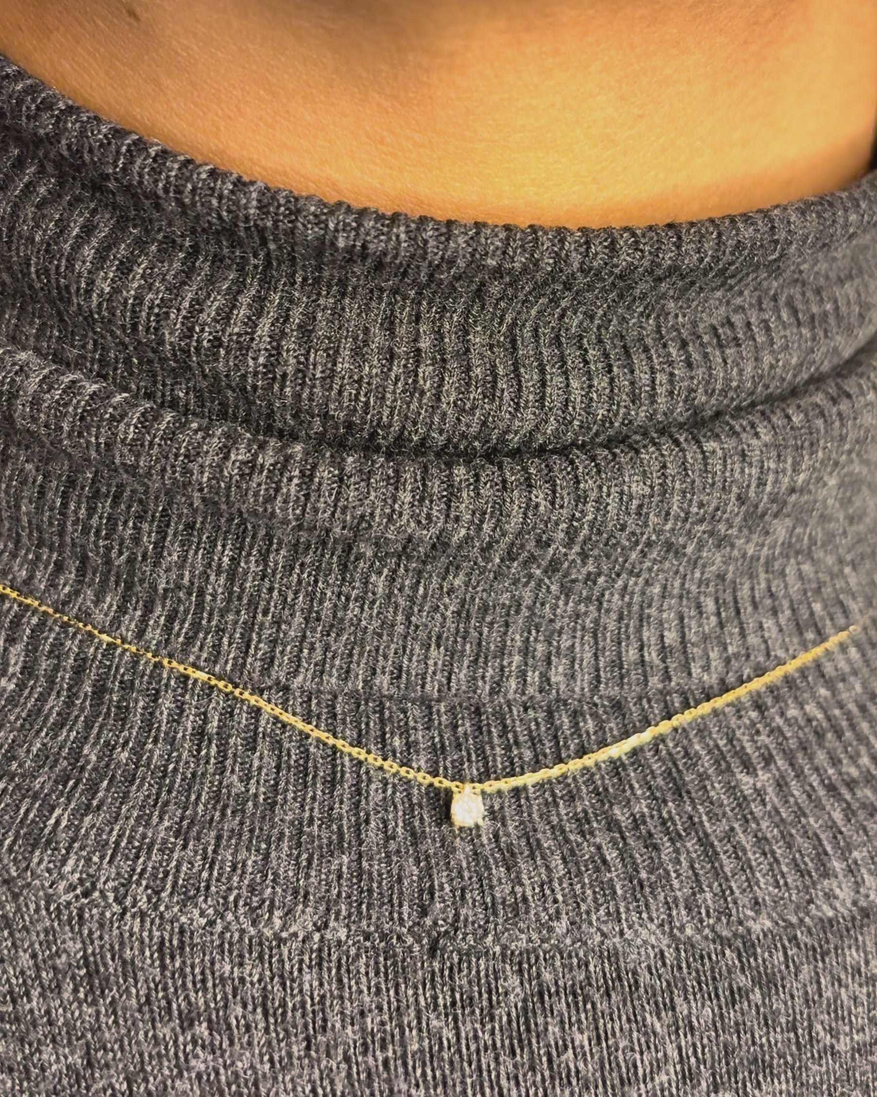Diamond Necklace 0.07 carat &amp; Yellow Gold "Mila"