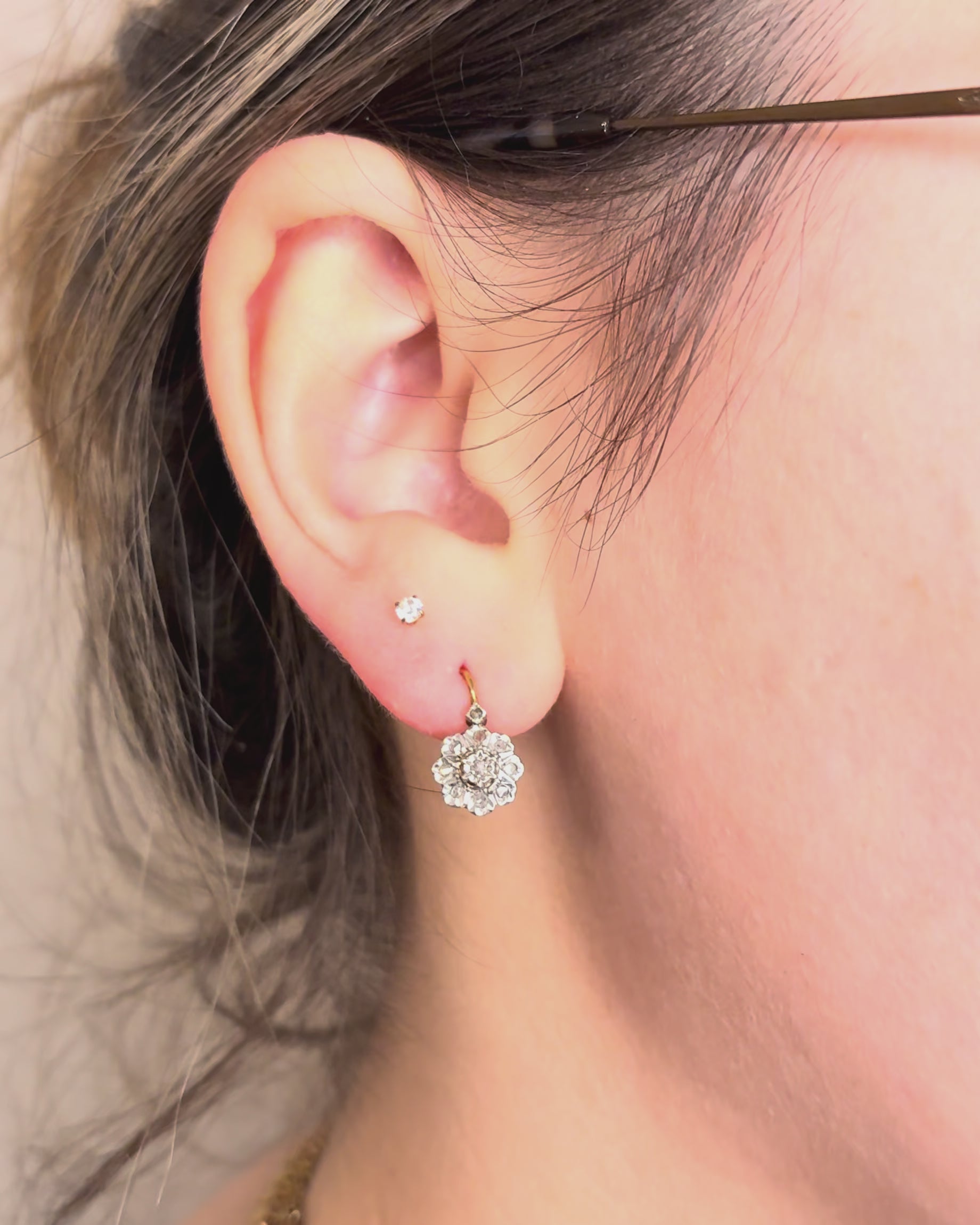 Pendientes Dormilones de Diamantes "Raphaelle"