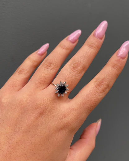 Marguerite Sapphire Ring 1.10 carat &amp; 10 Diamonds &quot;Roseline&quot;