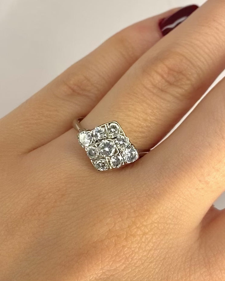 Anillo Art Déco Diamantes 0,87 quilates "Alina"