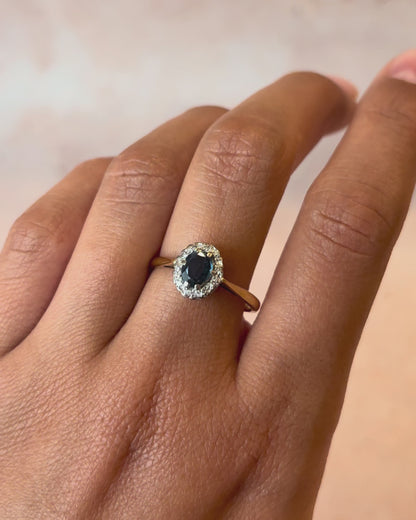 Bague Marguerite Saphir 0.50 carat &amp; Diamants "Alba"