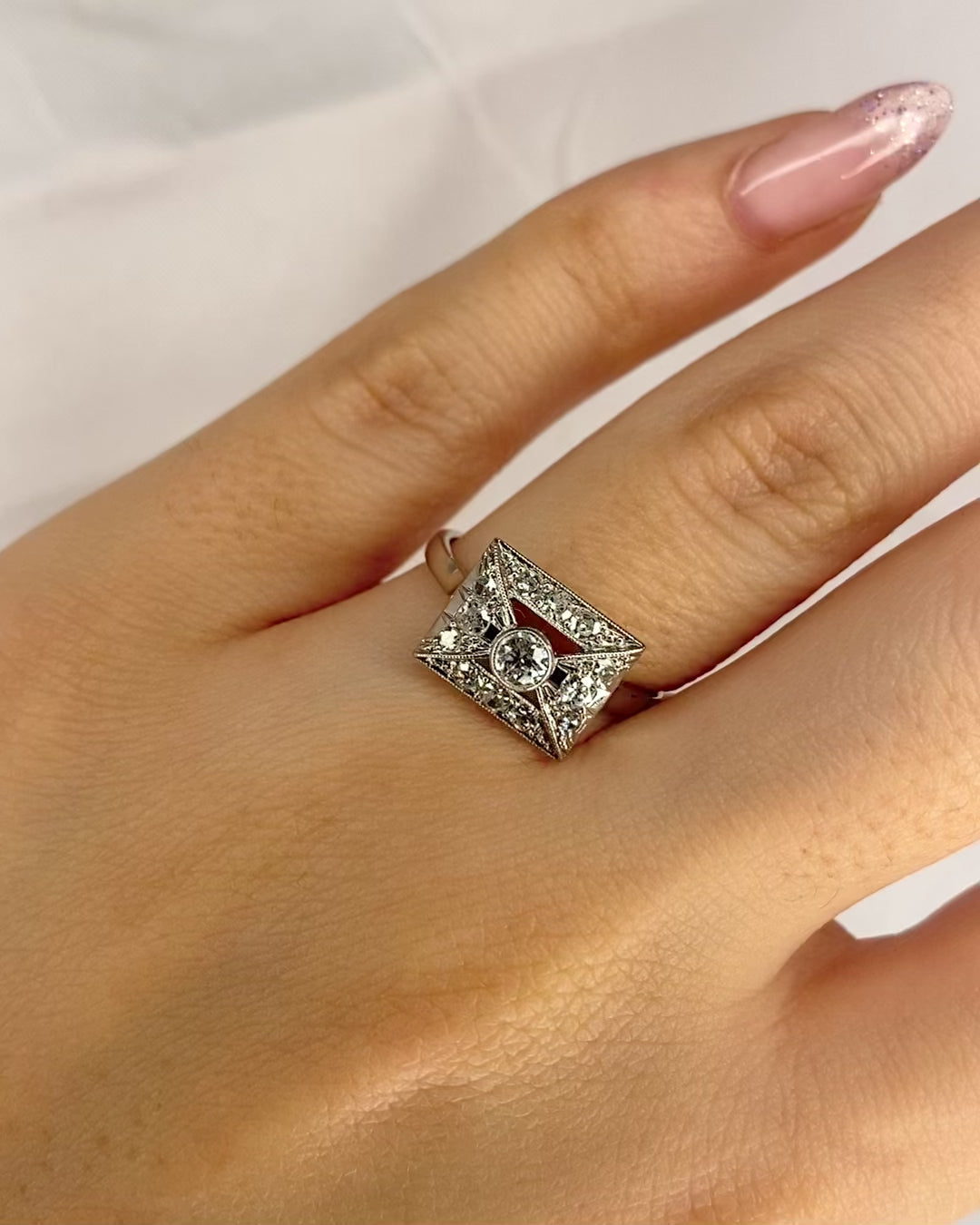 Anillo Art Déco Diamantes 0,43 quilates "Laura"