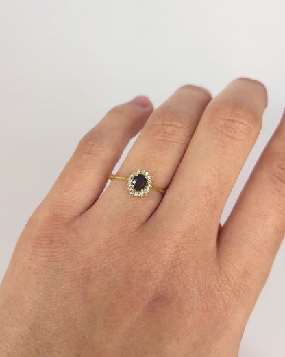 Anillo Margarita Rubíes y Diamantes "Esmée"