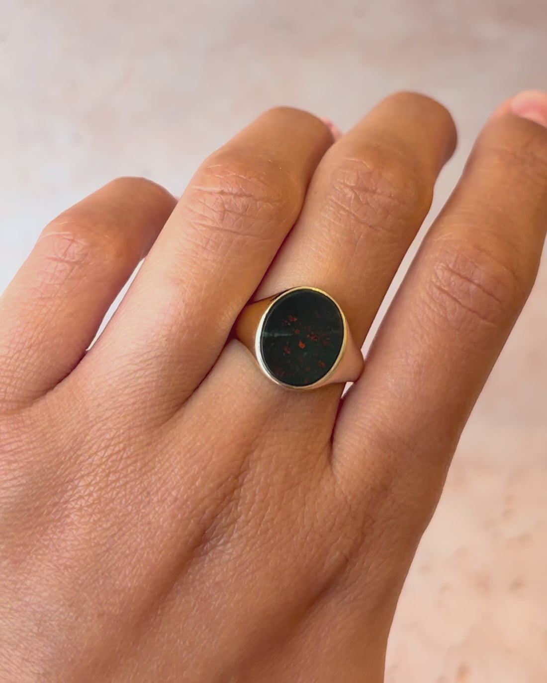 Bague Chevalière Jaspe Sanguin "Marien"