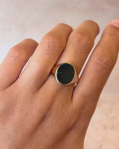 Bague Chevalière Jaspe Sanguin "Marien"