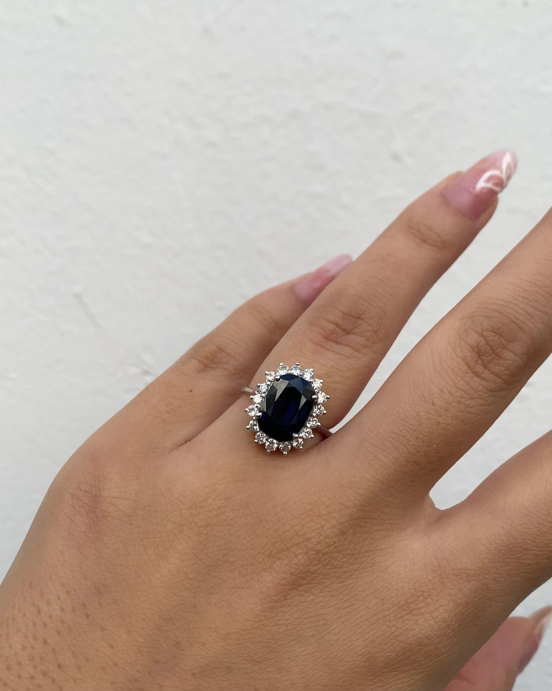 Bague Marguerite Saphir 3.40 carats &amp; Diamants &quot;Murielle&quot;