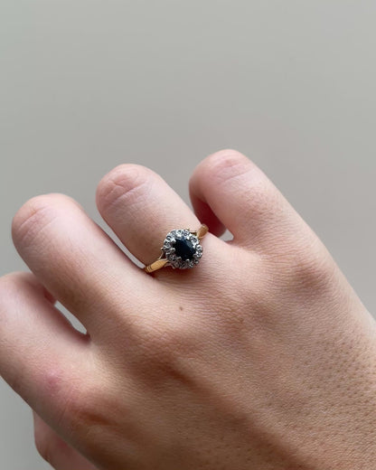 Bague Marguerite Saphir 0.70 carat &amp; Diamants &quot;Fira&quot;
