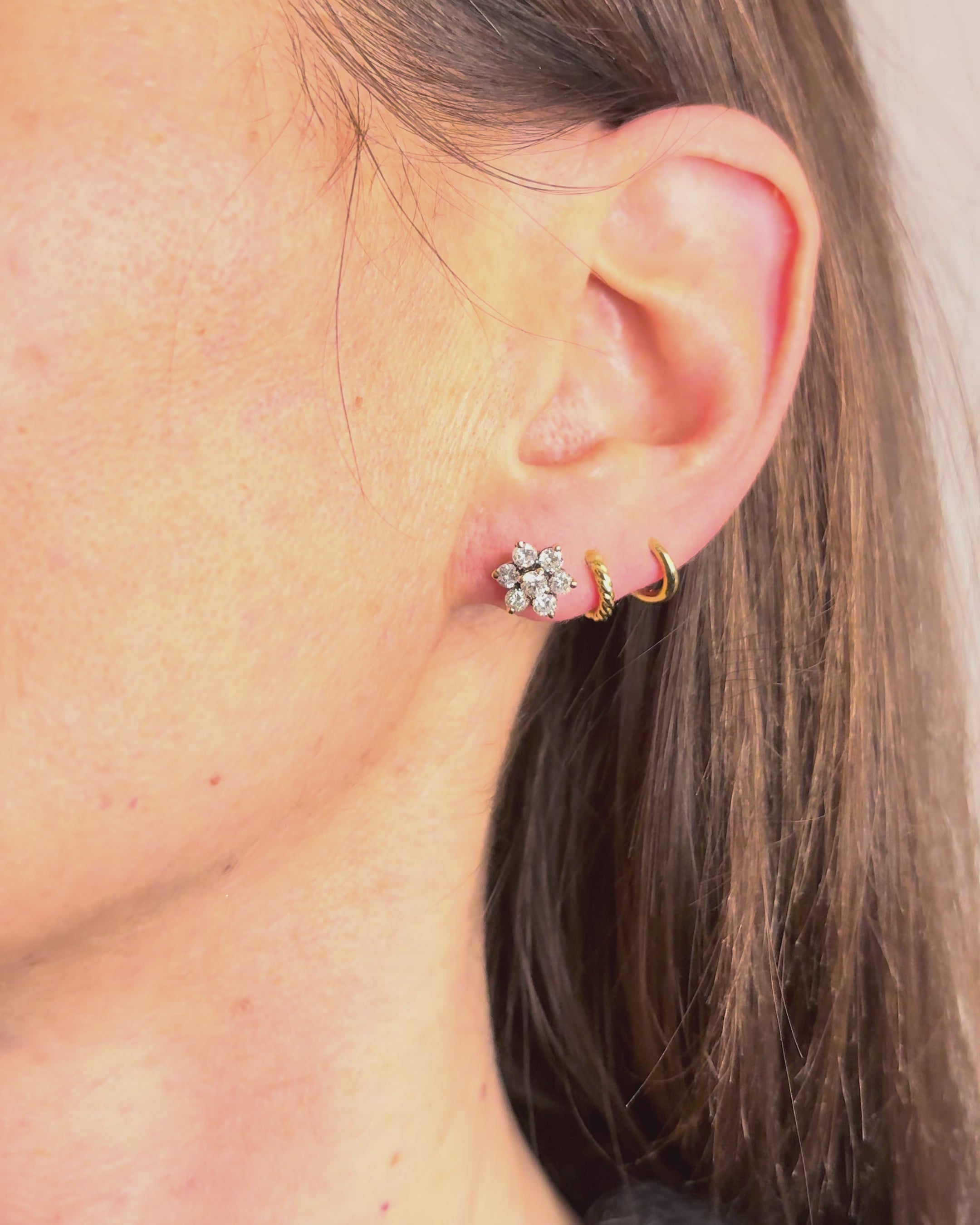 Daisy Diamond Earrings 1 carat "Odile"