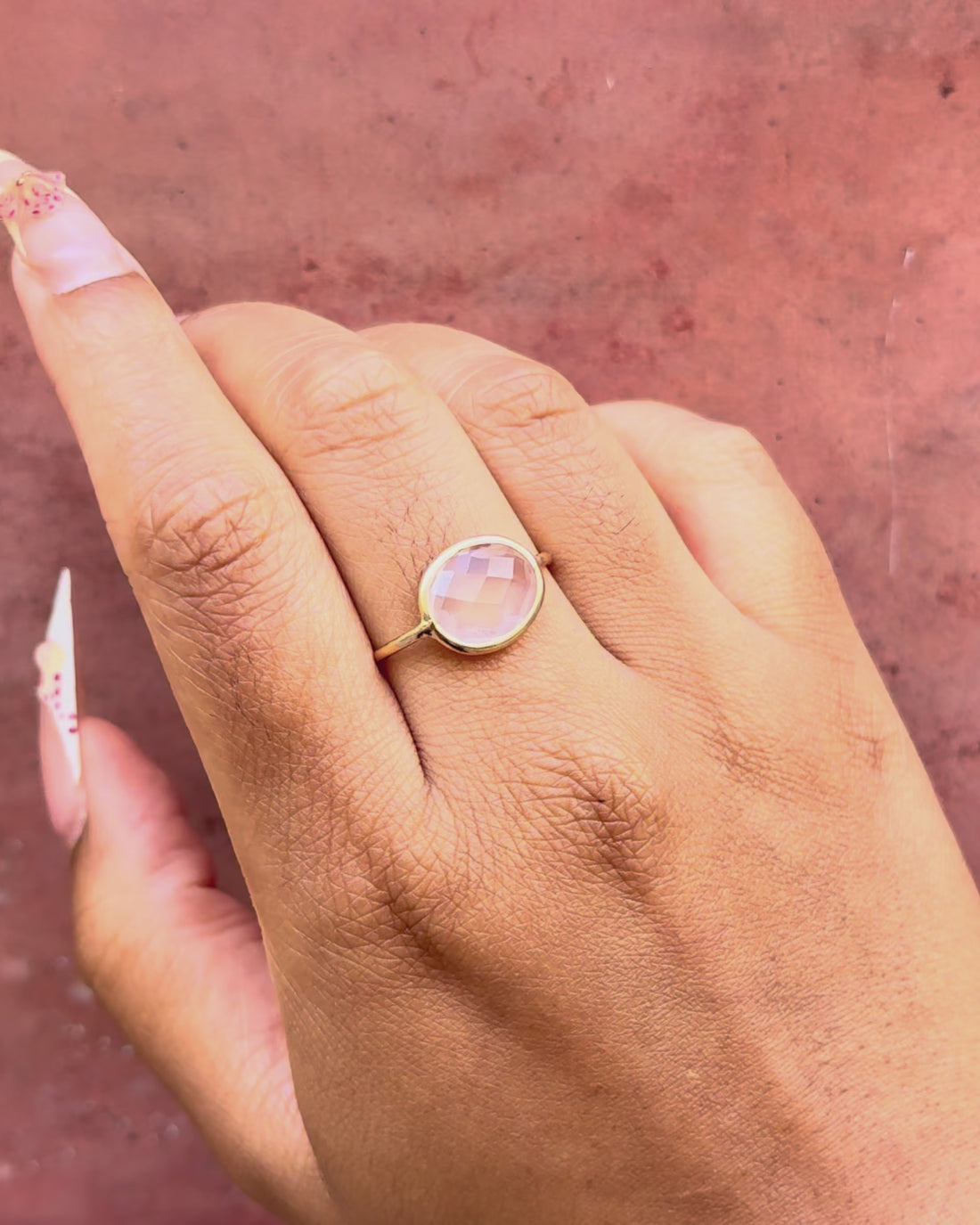 Bague Cocktail Quartz Rose 3.30 carats "Elsa"