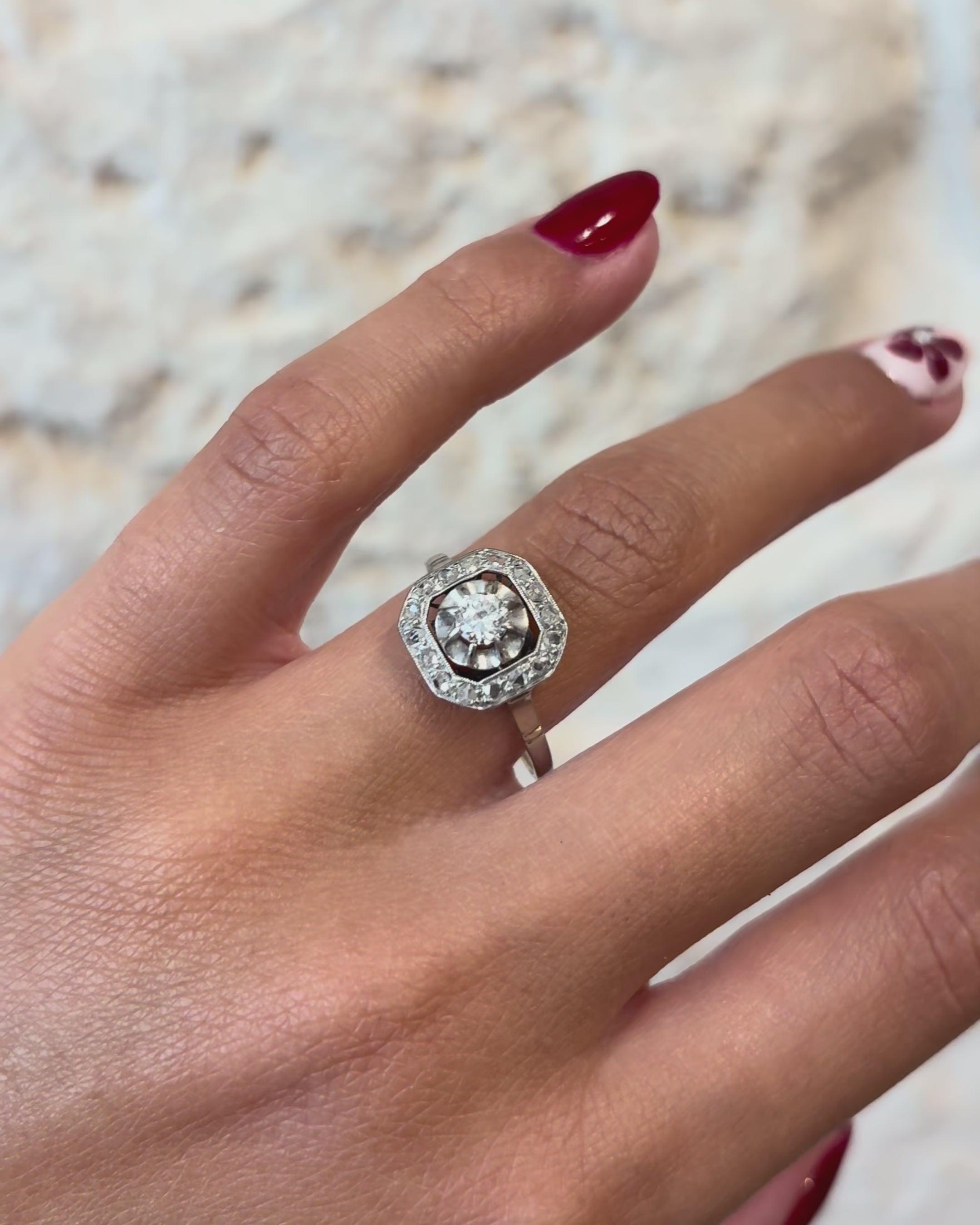 Anillo Art Déco Diamantes "Livie"