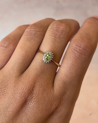 Anillo Margarita Peridoto y Diamantes "Tamara"